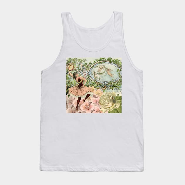 Vintage Dancing Gypsy Girl and Flowers Tank Top by TNMGRAPHICS